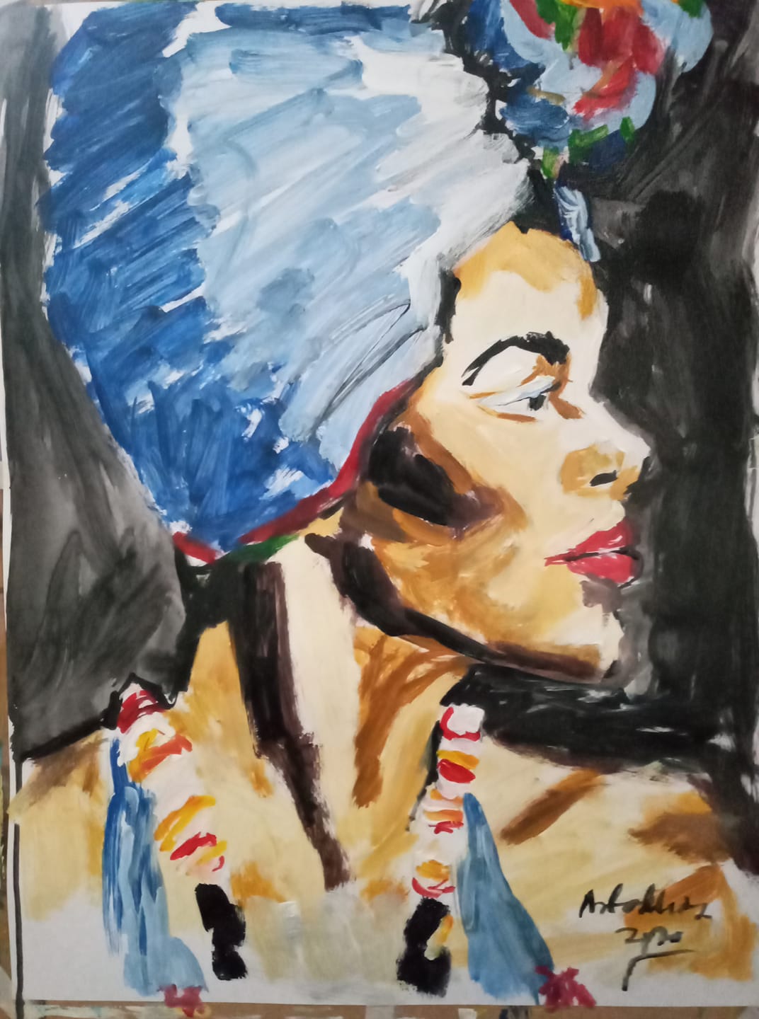 African Lady Painting"